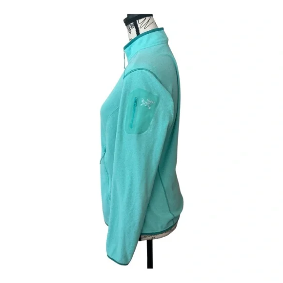 Arc'teryx Delta LT Jacket Textured Waffle Knit Fleece Women Aqua Size Small - Picture 2 of 6